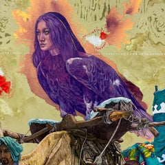 Pintura figurativa "Jubilance" 14" x 14" pulgadas by Ahmed Saber