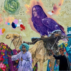 Pintura figurativa "Jubilance" 14" x 14" pulgadas by Ahmed Saber