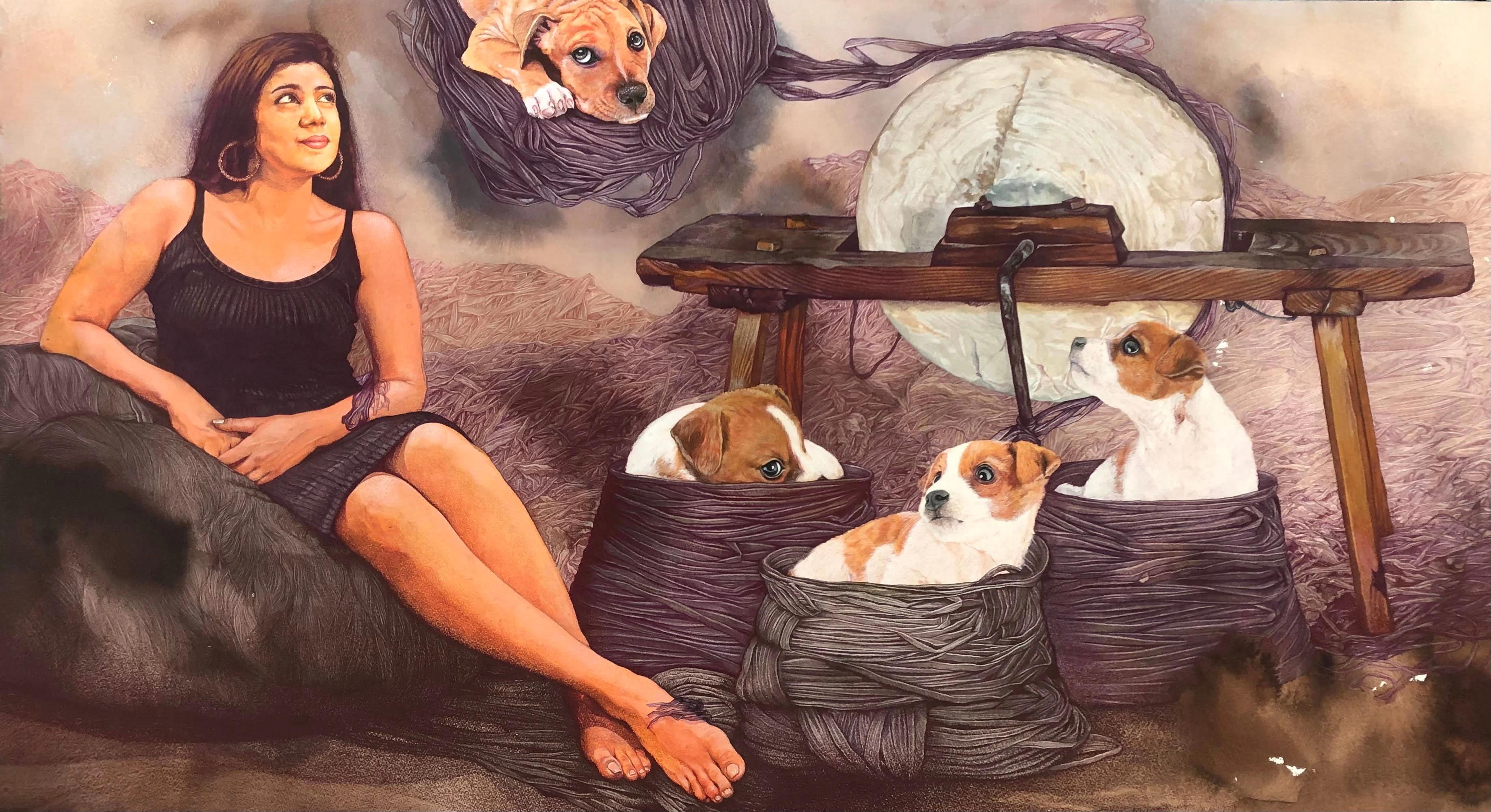Lluís Rizzo Rey Evgeniya Golik - Magic Realism Figurative Artwork,