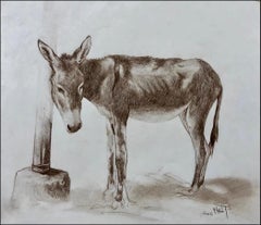 Used "Mule II" Pencil on Paper Drawing 13" x 15" inch by Ahmed Saber