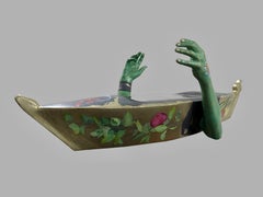 "Soul Boat II" Sculpture 12" x 43" x 7" inch by Ahmed Saber
