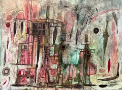 "Composizione astratta 1" Quadro 10" x 14" pollici di Ahmed Yousry