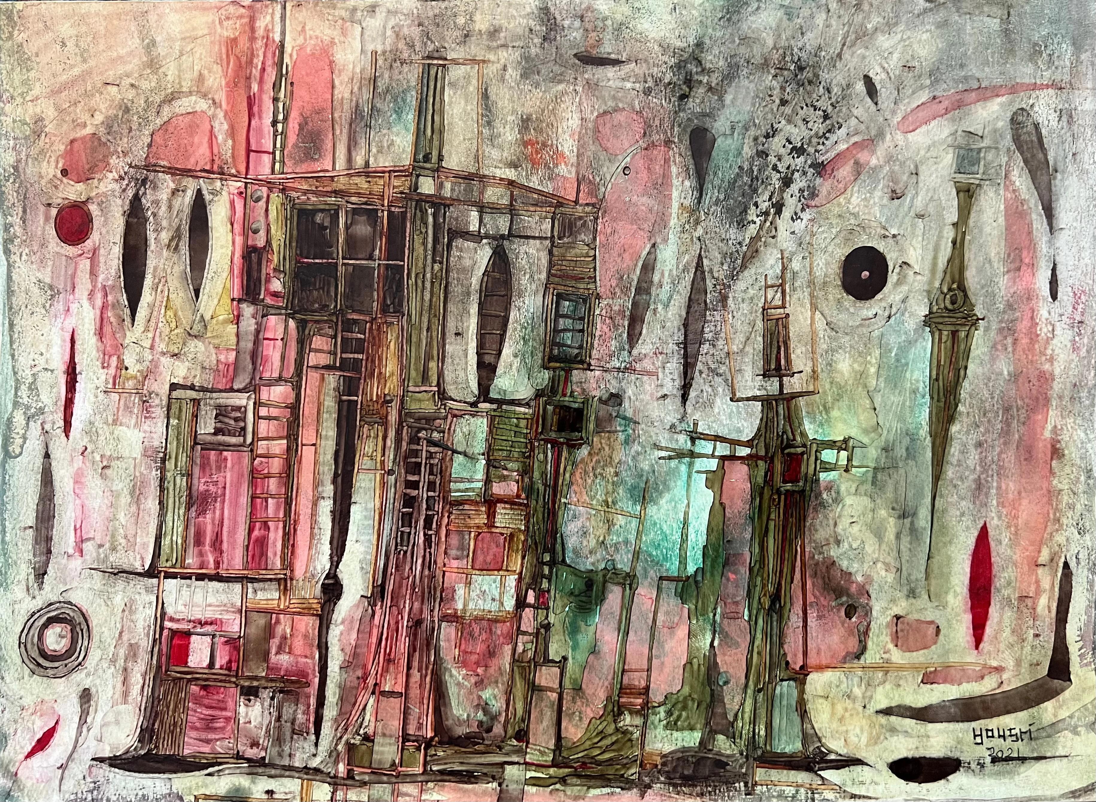 "Abstract Composition 1" Painting 10" x 14" inch by Ahmed Yousry

Ahmed Yousry was born in Alexandria in 1993. In 2017, he graduated from the Faculty of Fine Arts at Alexandria University, specializing in painting. He participated in various