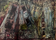 "Composición abstracta 10" Pintura 10" x 14" pulgadas por Ahmed Yousry
