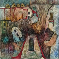 "Composizione astratta 12" Pittura astratta 8" x 8" pollici di Ahmed Yousry
