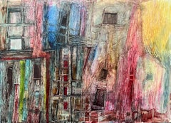 "Composizione astratta 3" Pittura di Ahmed Yousry, 10" x 14" pollici