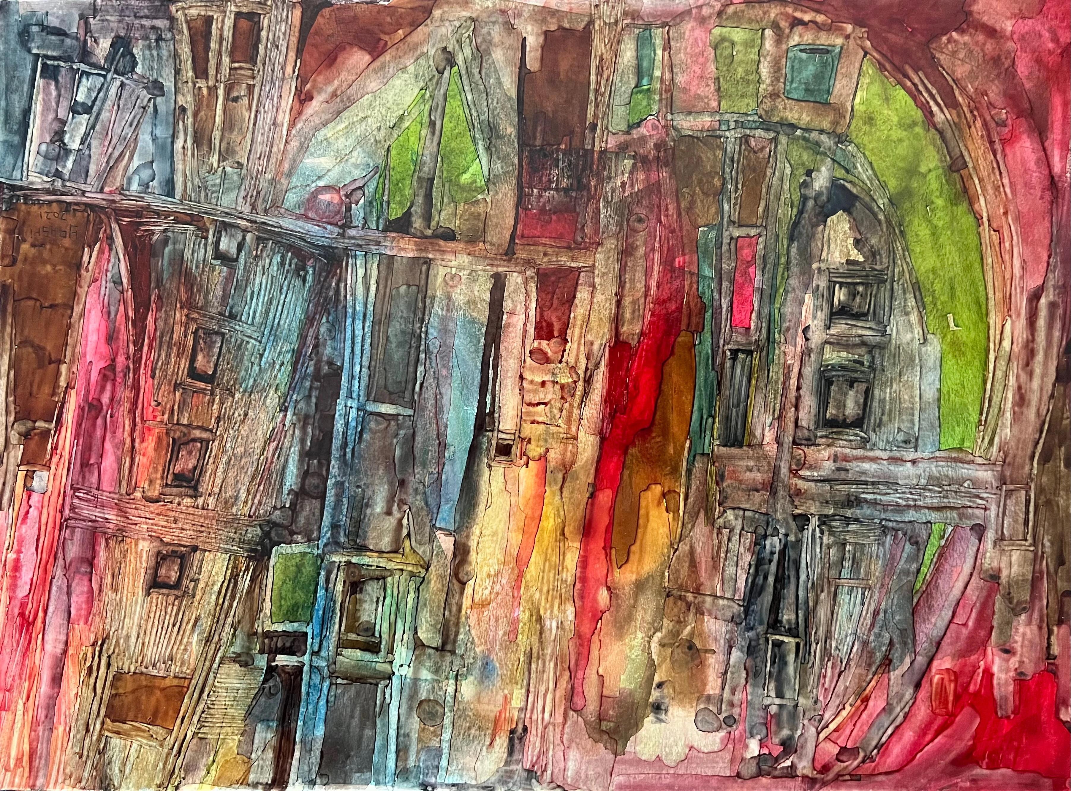 "Abstract Composition 4" Painting 10" x 14" inch by Ahmed Yousry

Ahmed Yousry was born in Alexandria in 1993. In 2017, he graduated from the Faculty of Fine Arts at Alexandria University, specializing in painting. He participated in various