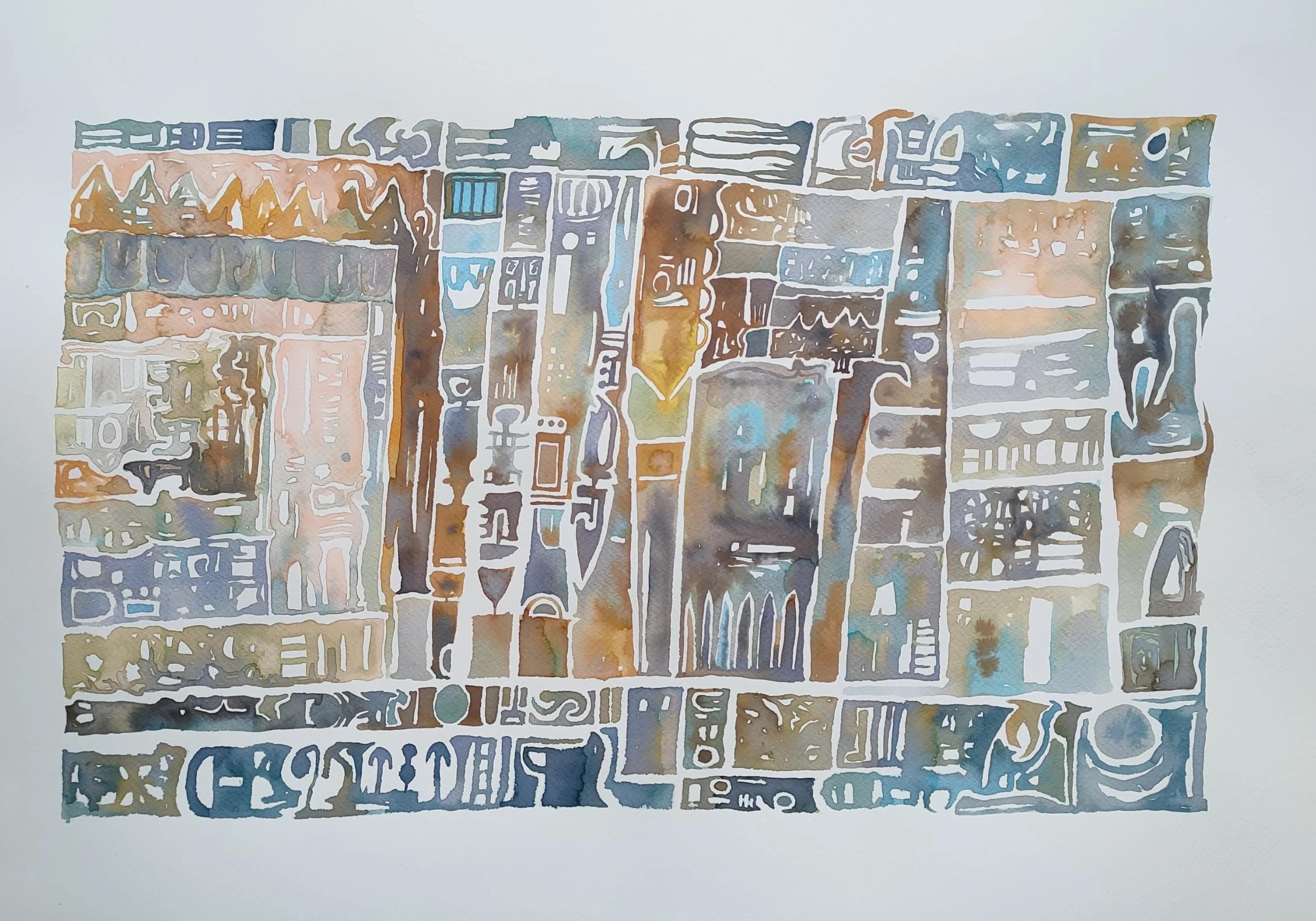 Medium Dibujos y acuarelas abstractos