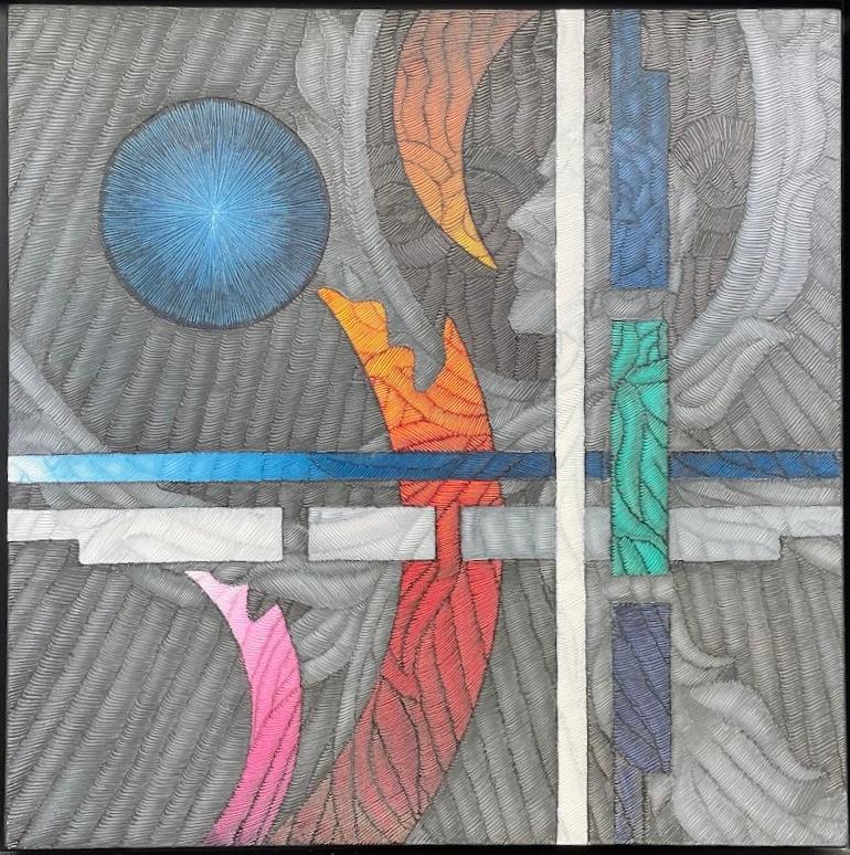 Ahmet Gunestekin Abstract Painting - Ikarus’un Inadi (Ikarus’s Obstinacy)