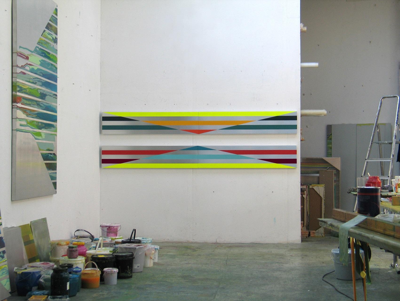 a310810 by Ahn Hyun-Ju - large minimalist painting, colorful, diptych For Sale 5