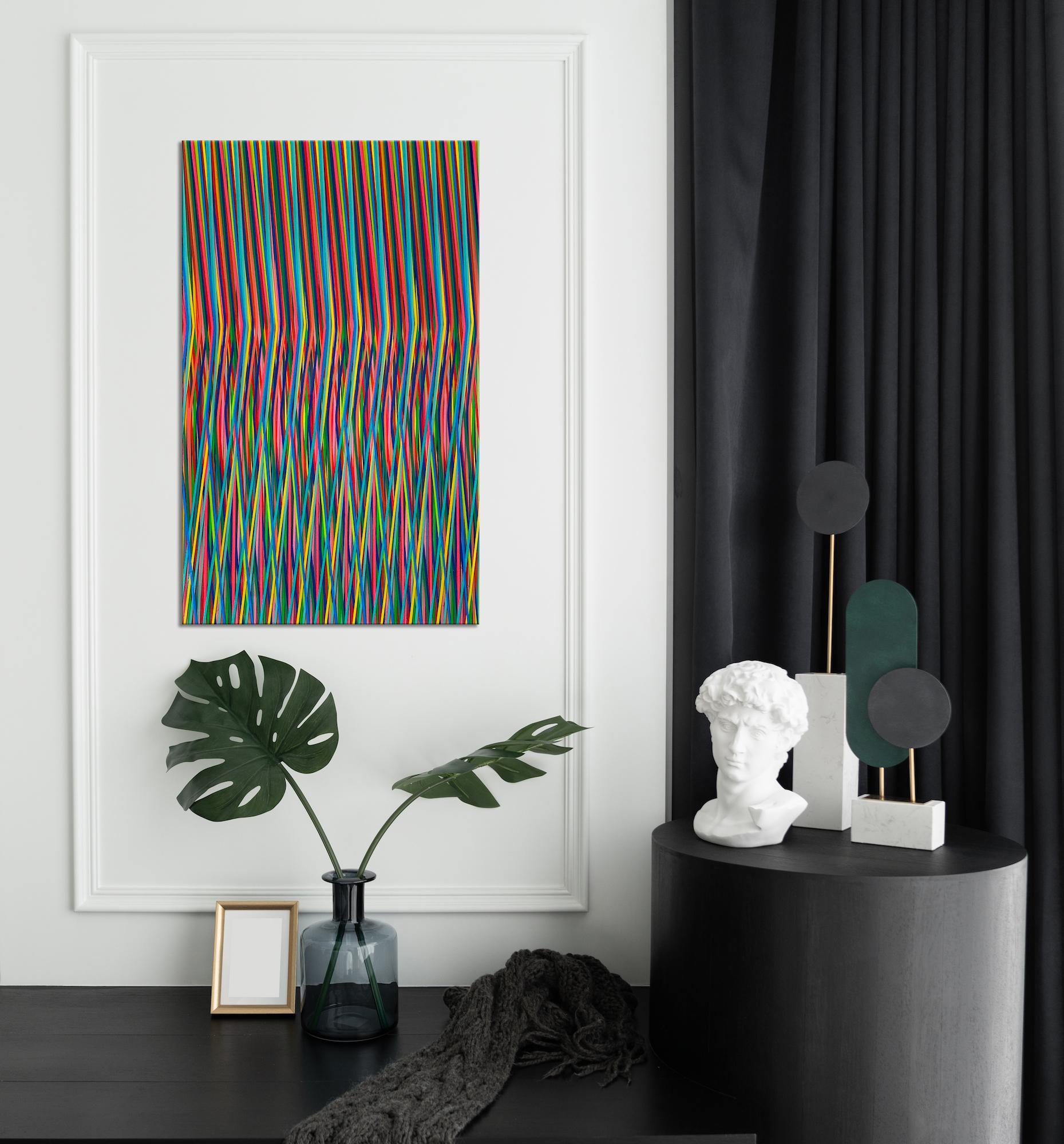 Line 0623-01 par Ahn Hyun-Ju - Peinture abstraite, minimalisme, couleurs vives en vente 1
