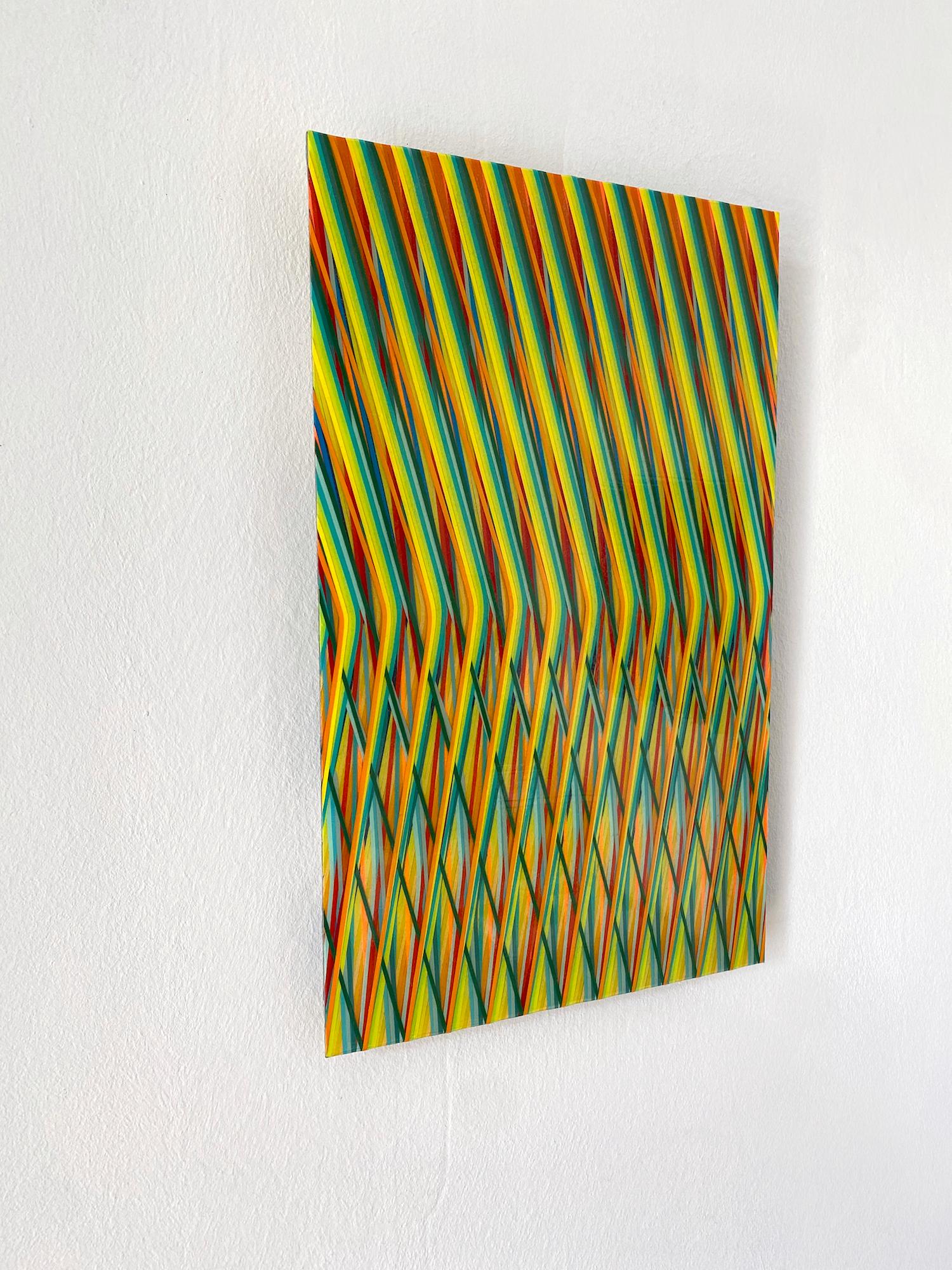 Line 0623-02 par Ahn Hyun-Ju - Peinture abstraite, minimalisme, couleurs vives en vente 1