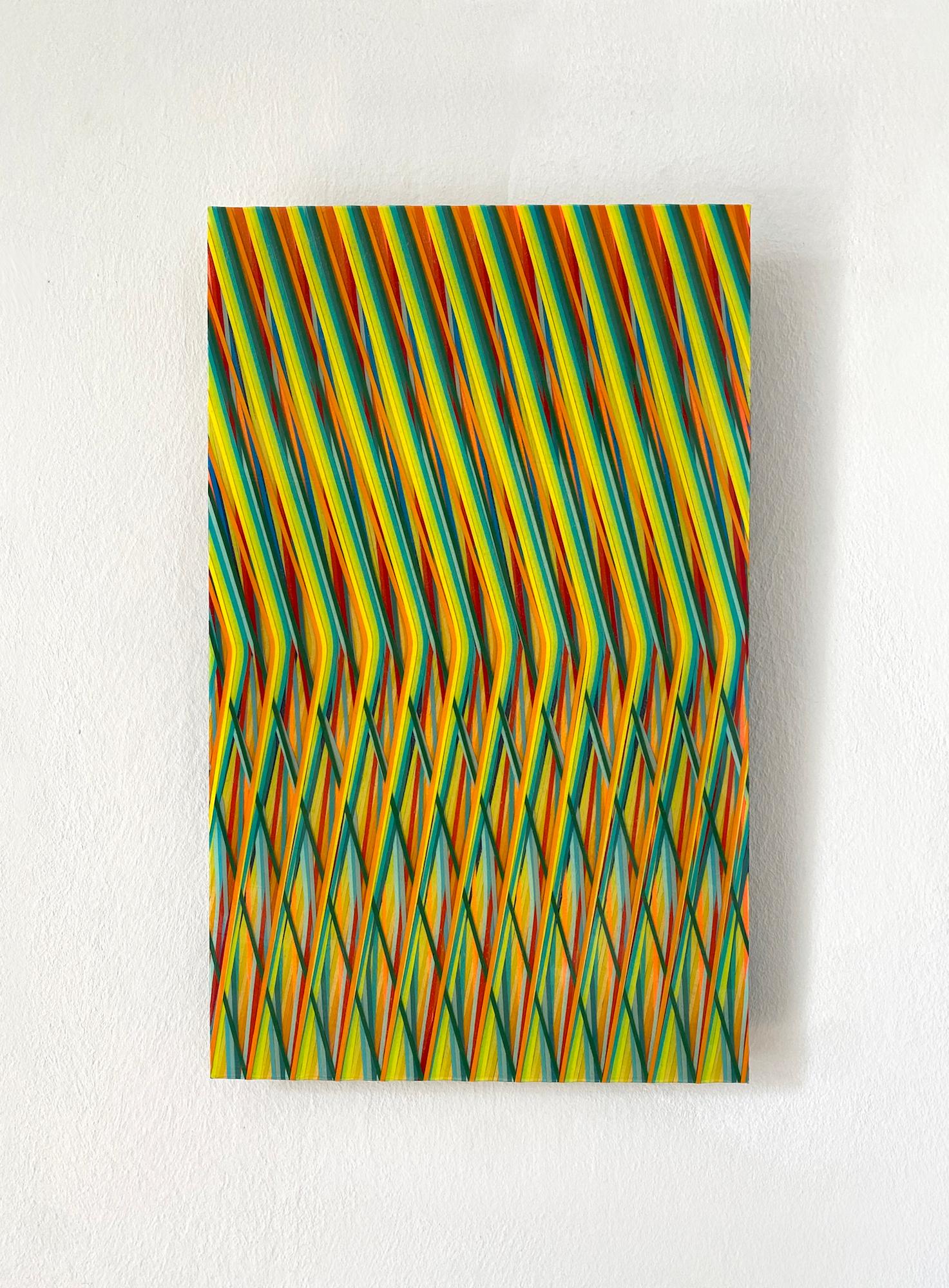 Line 0623-02 par Ahn Hyun-Ju - Peinture abstraite, minimalisme, couleurs vives en vente 2