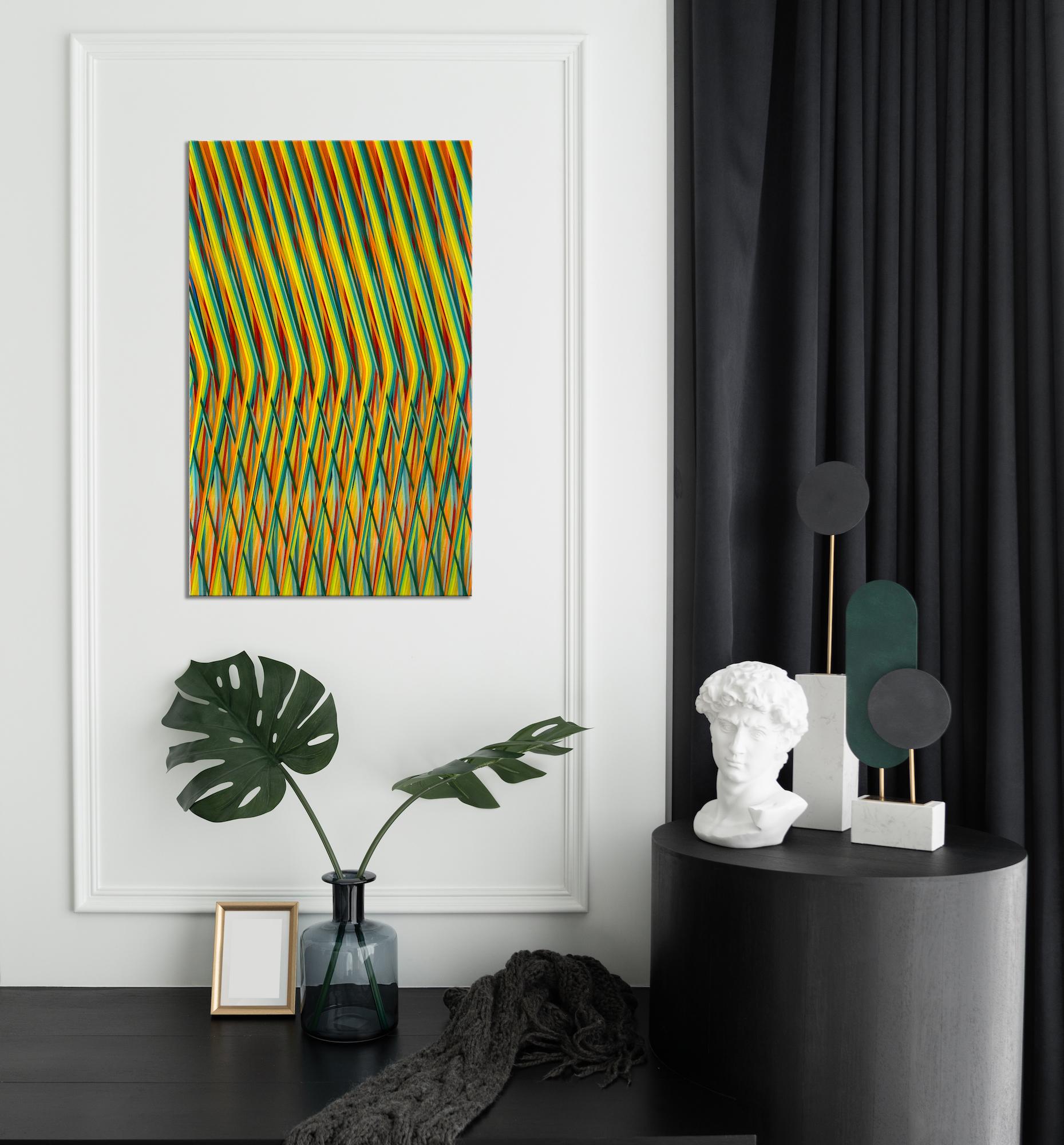 Line 0623-02 par Ahn Hyun-Ju - Peinture abstraite, minimalisme, couleurs vives en vente 7