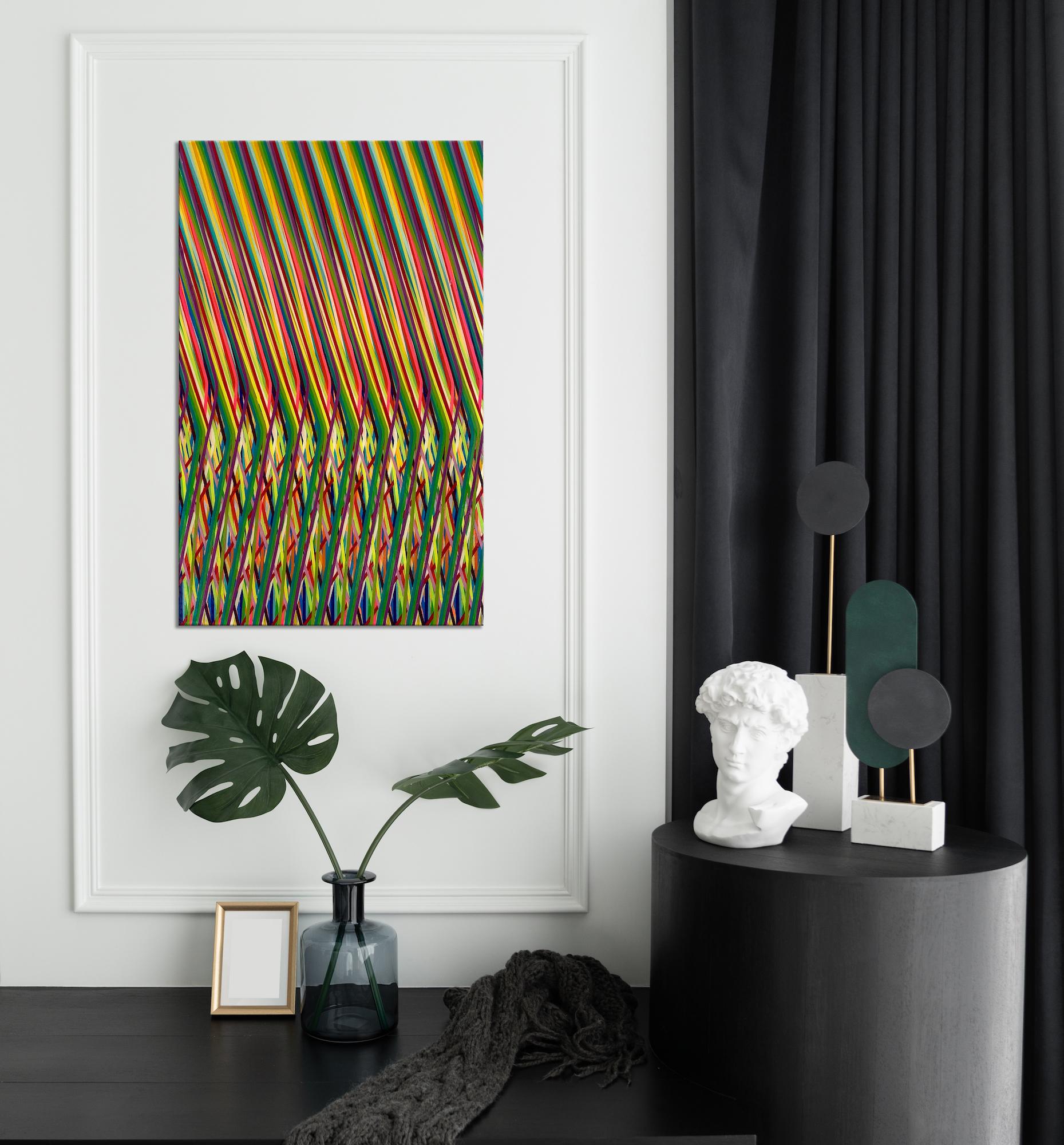 Line 0623-03 par Ahn Hyun-Ju - Peinture abstraite, minimalisme, couleurs vives en vente 8