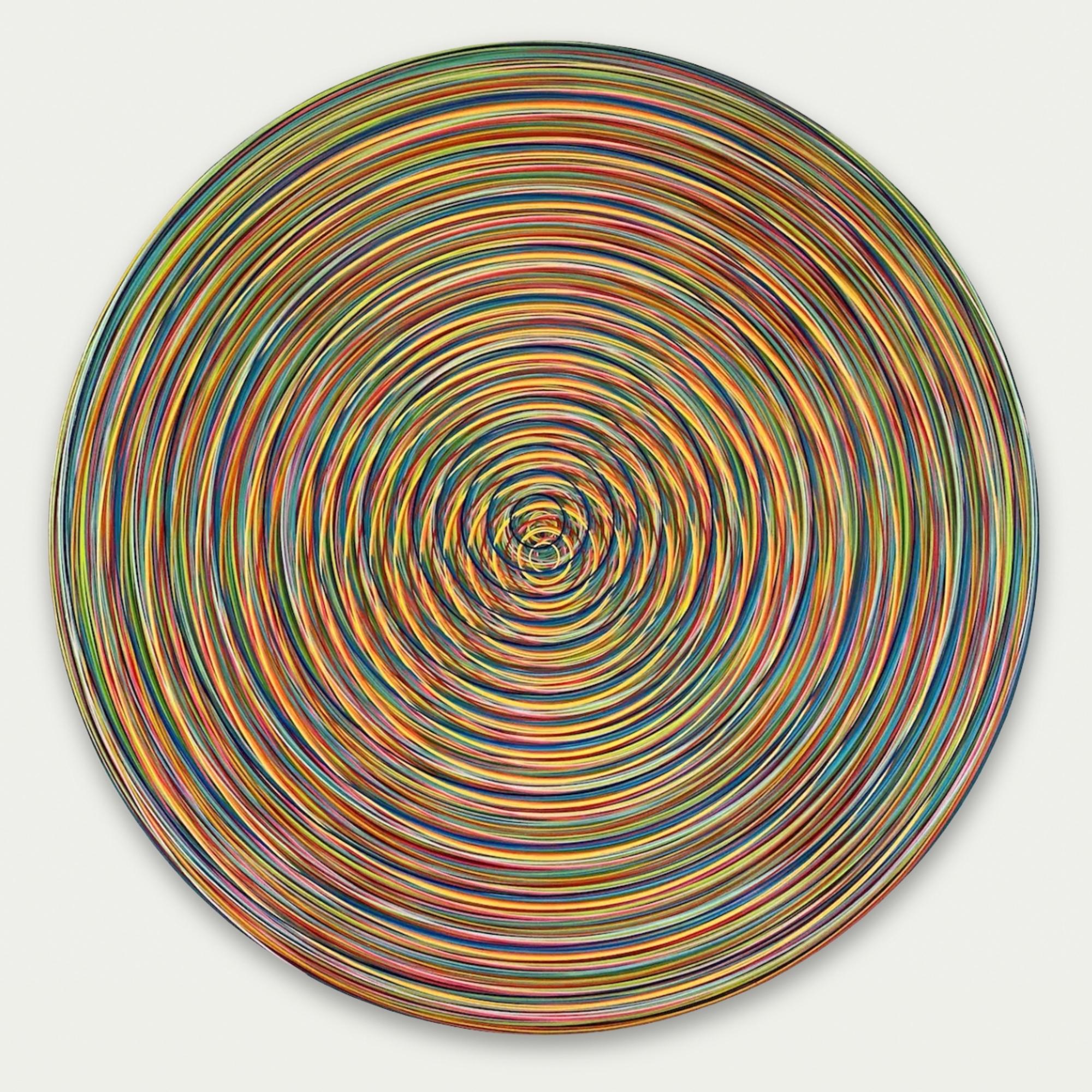 Restrained Supersaturation No.18 (Fuck that world) est une peinture unique de l'artiste contemporain Ahn Hyun-Ju. La peinture est réalisée avec du polyester, des pigments et de la résine acrylique sur de l'aluminium. Les dimensions sont de 120 × 120