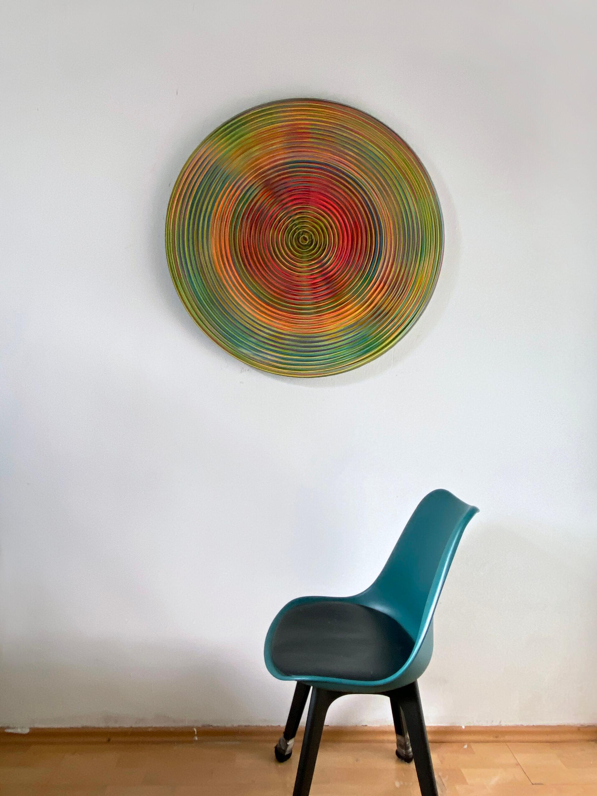 Restrained Supersaturation No.19 by Ahn Hyun-Ju - Abstract painting, circle For Sale 2