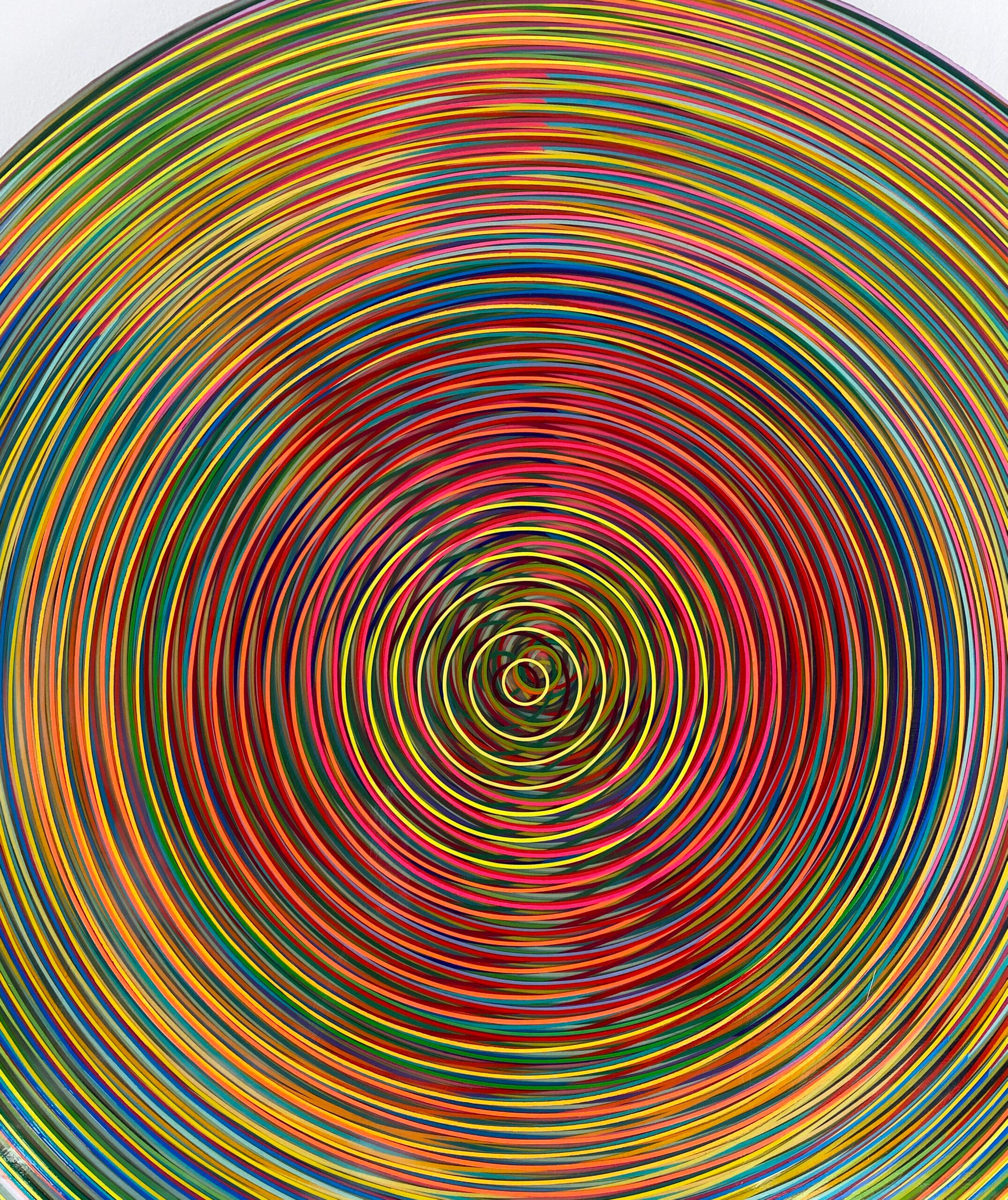 Restrained Supersaturation No.19 by Ahn Hyun-Ju - Abstract painting, circle For Sale 5