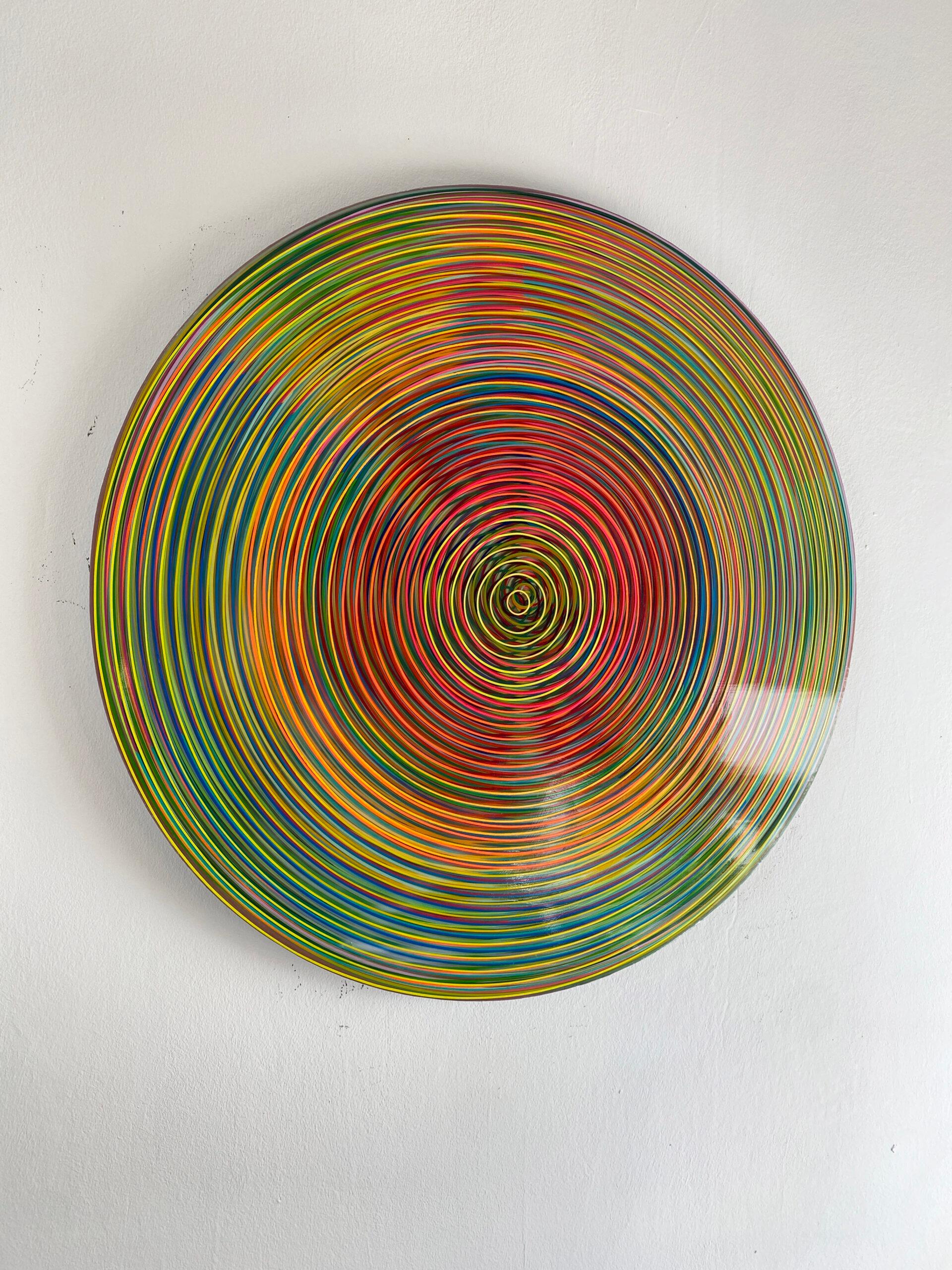 Restrained Supersaturation No.19 is a unique painting by contemporary artist Ahn Hyun-Ju. The painting is made with polyester, pigments and acrylic resin on aluminium, dimensions are 90 × 90 × 3.7 cm (35.4 × 35.4 × 1.5 in). 
The artwork is signed,