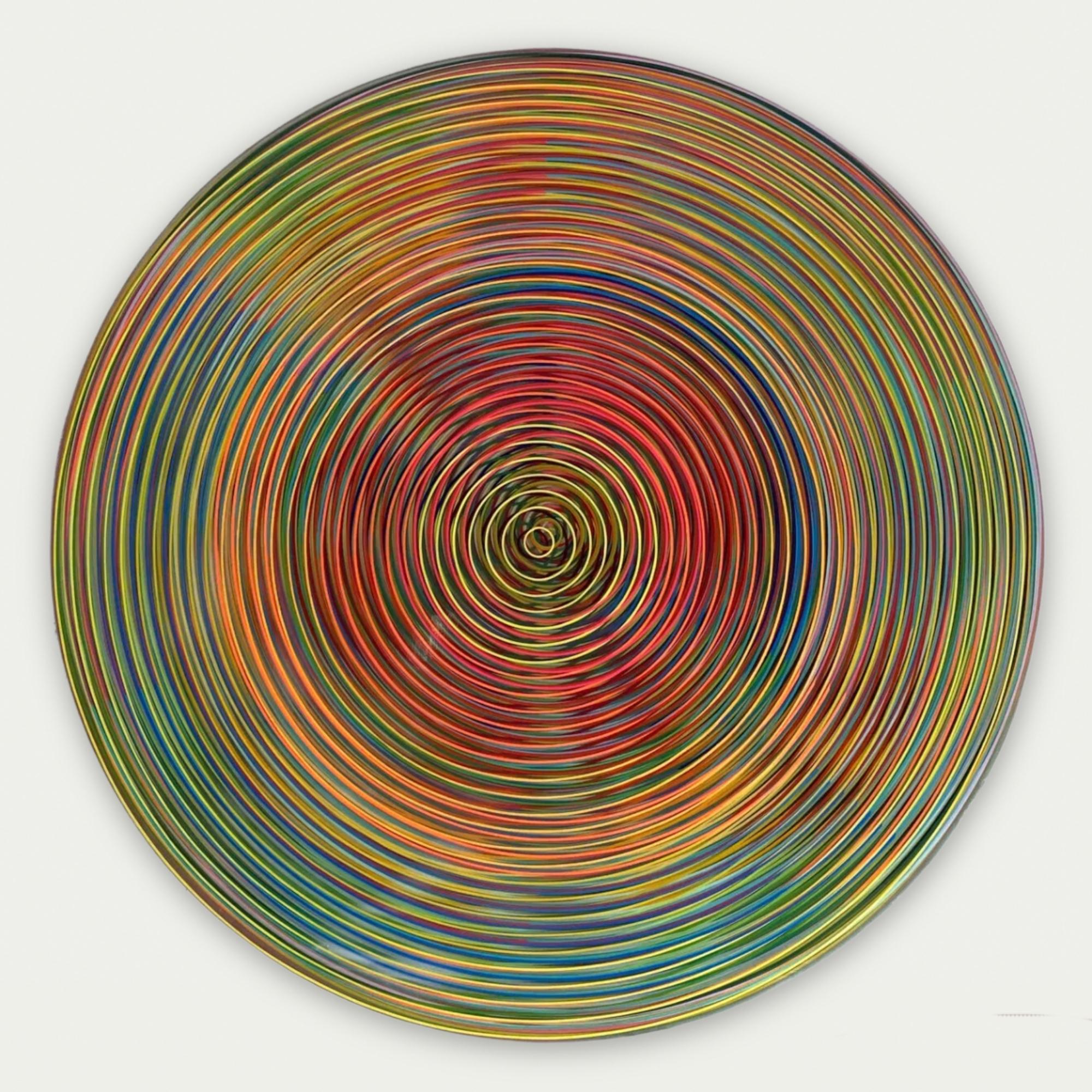 Restrained Supersaturation No.19 is a unique painting by contemporary artist Ahn Hyun-Ju. The painting is made with polyester, pigments and acrylic resin on aluminium, dimensions are 90 × 90 × 3.7 cm (35.4 × 35.4 × 1.5 in). 
The artwork is signed,