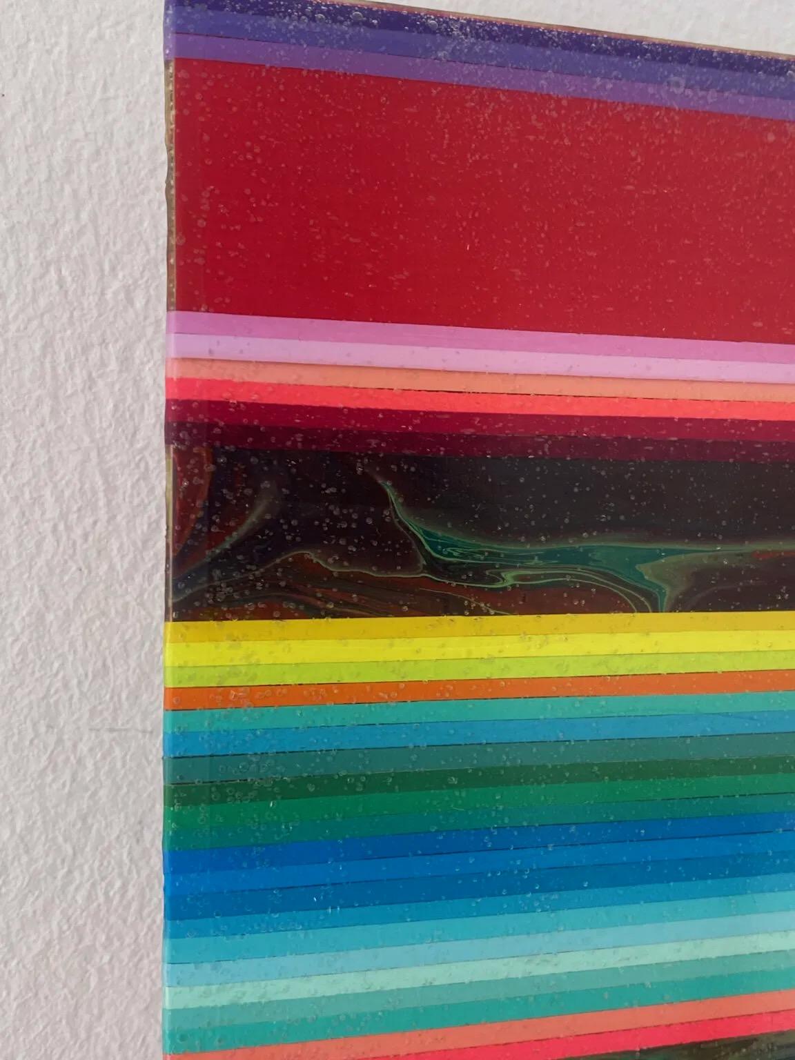 S102204 by Ahn Hyun-Ju - Cuadro abstracto, minimalismo, colores vivos, rayas en venta 1