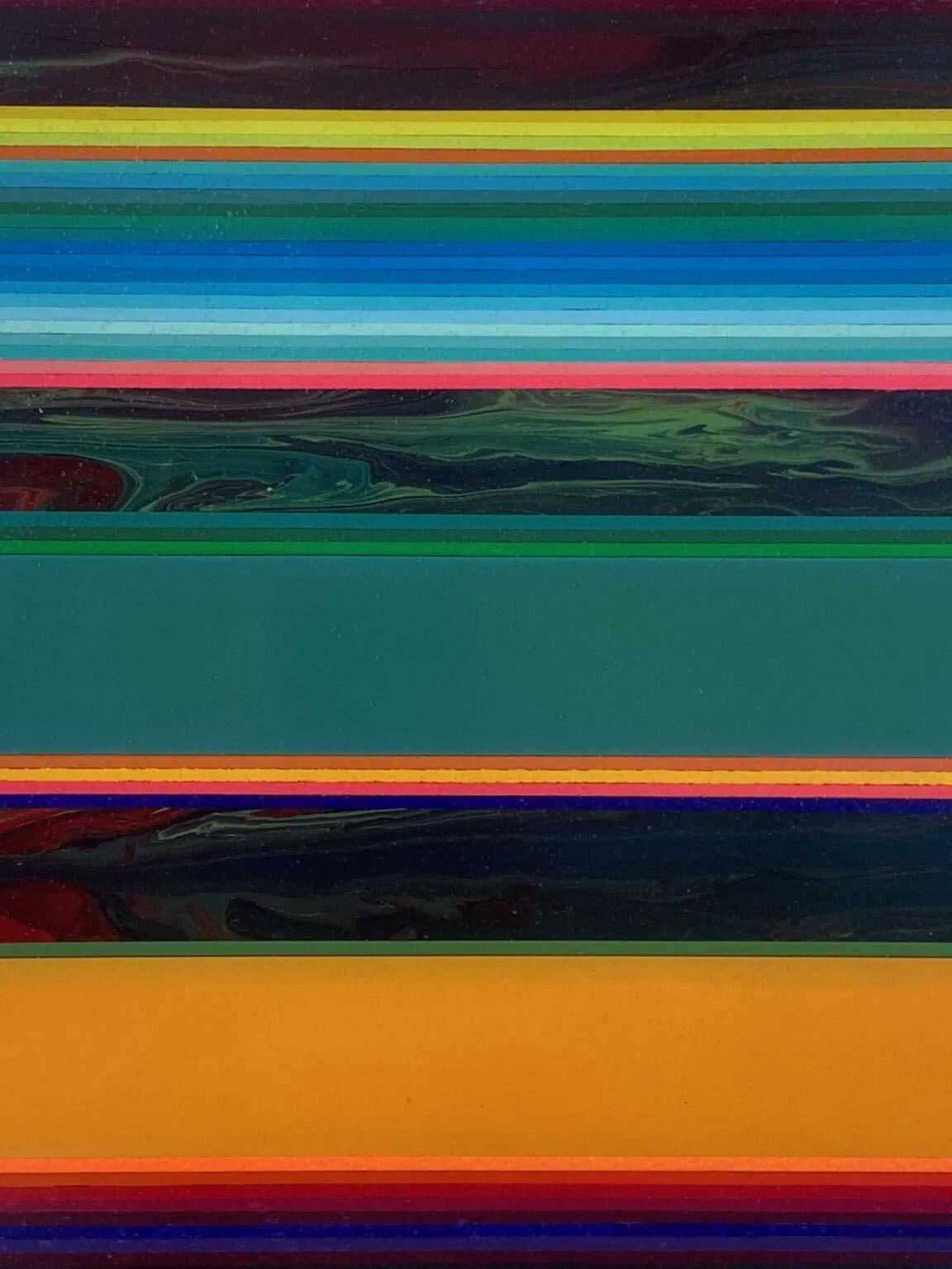 S102204 by Ahn Hyun-Ju - Cuadro abstracto, minimalismo, colores vivos, rayas en venta 4
