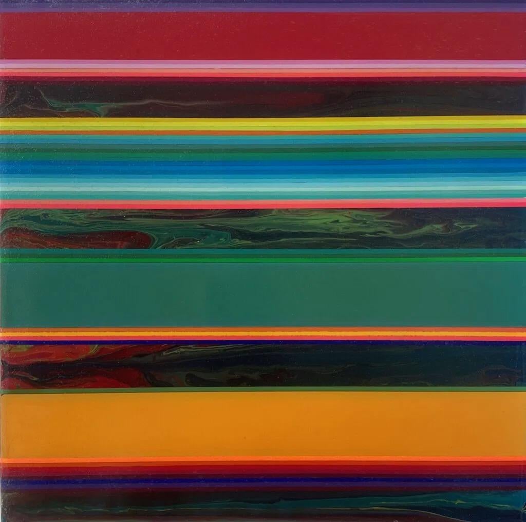 S102204 by Ahn Hyun-Ju - Abstract painting, minimalism, bright colors, stripes