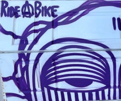 Miami Graffiti Legend Ahol Sniffs Glue Large Spray Painting on Doors Sculpture