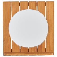 Ahrnbergs, Specchio da parete, pino massiccio, vetro a specchio, Svezia, anni '70
