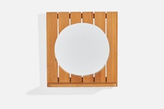 Vintage Ahrnbergs, Wall Mirror, Solid Pine, Mirror Glass, Sweden, 1970s