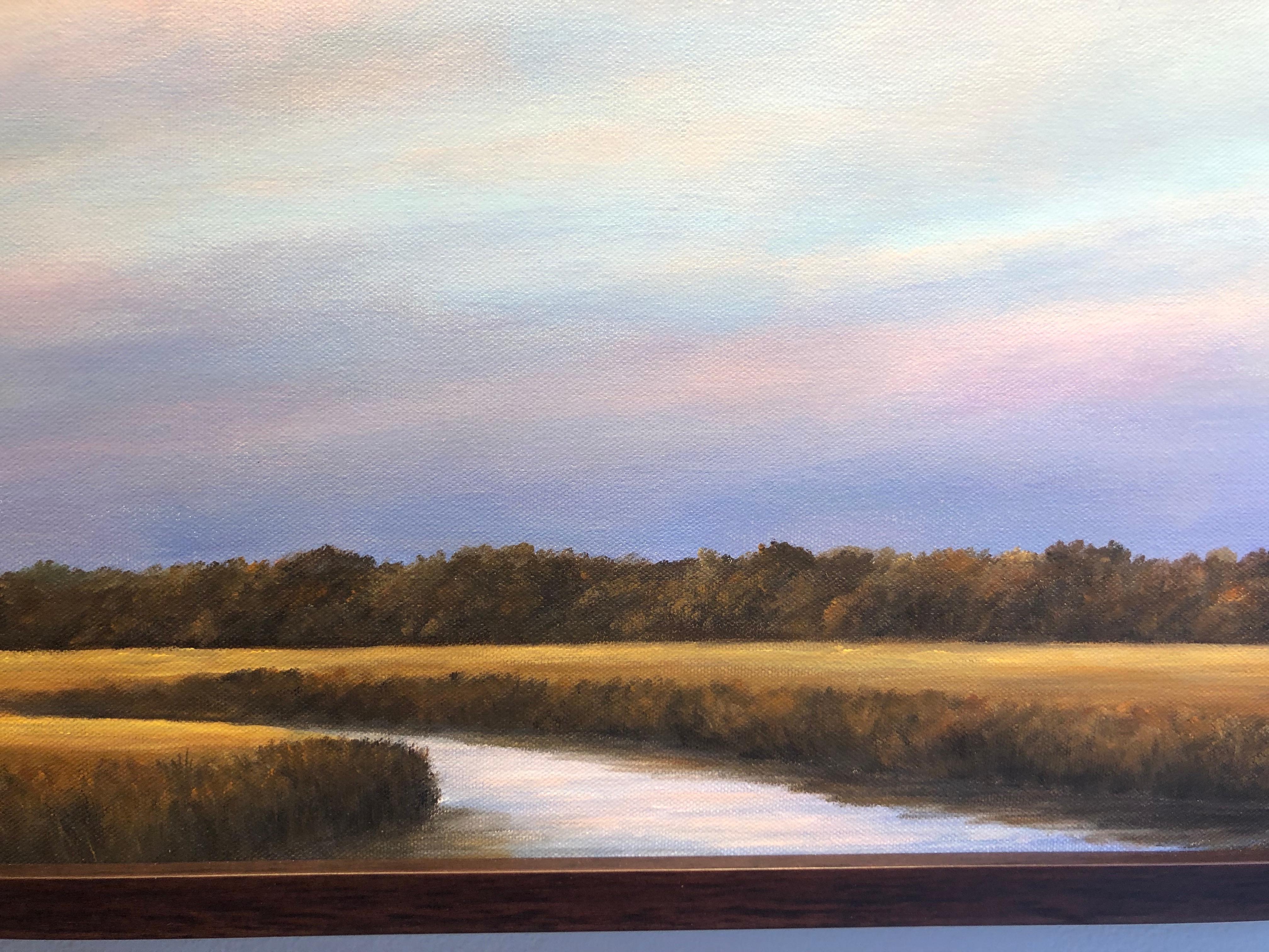 A Creek Runs Through it - Original Oil Painting with Dramatic Sky and Landscape 1
