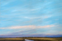 A Creek Runs Through it - Original Oil Painting with Dramatic Sky and Landscape