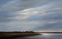 Across the Lake - Original Landscape Painting with Dramatic Sky and Landscape