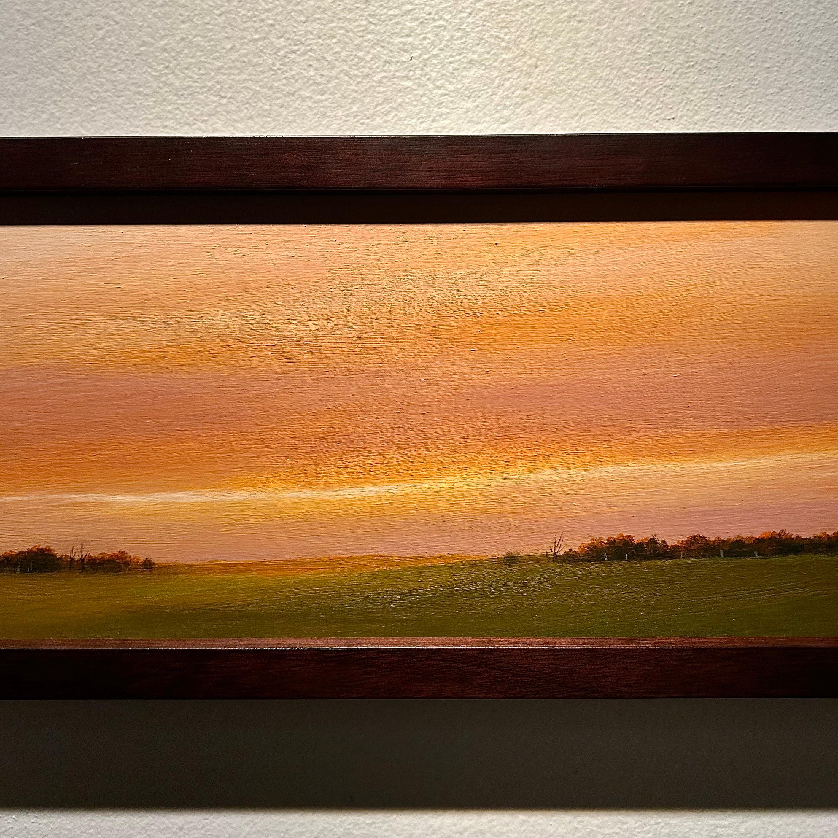 Dopo la pioggia a nord di Peoria - Pittura ad olio originale incorniciata di lungo formato - Painting di Ahzad Bogosian