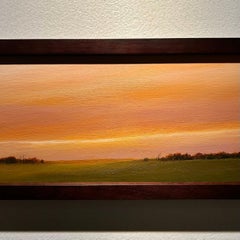 After the Rain North of Peoria - Original Framed Long Format Oil Painting