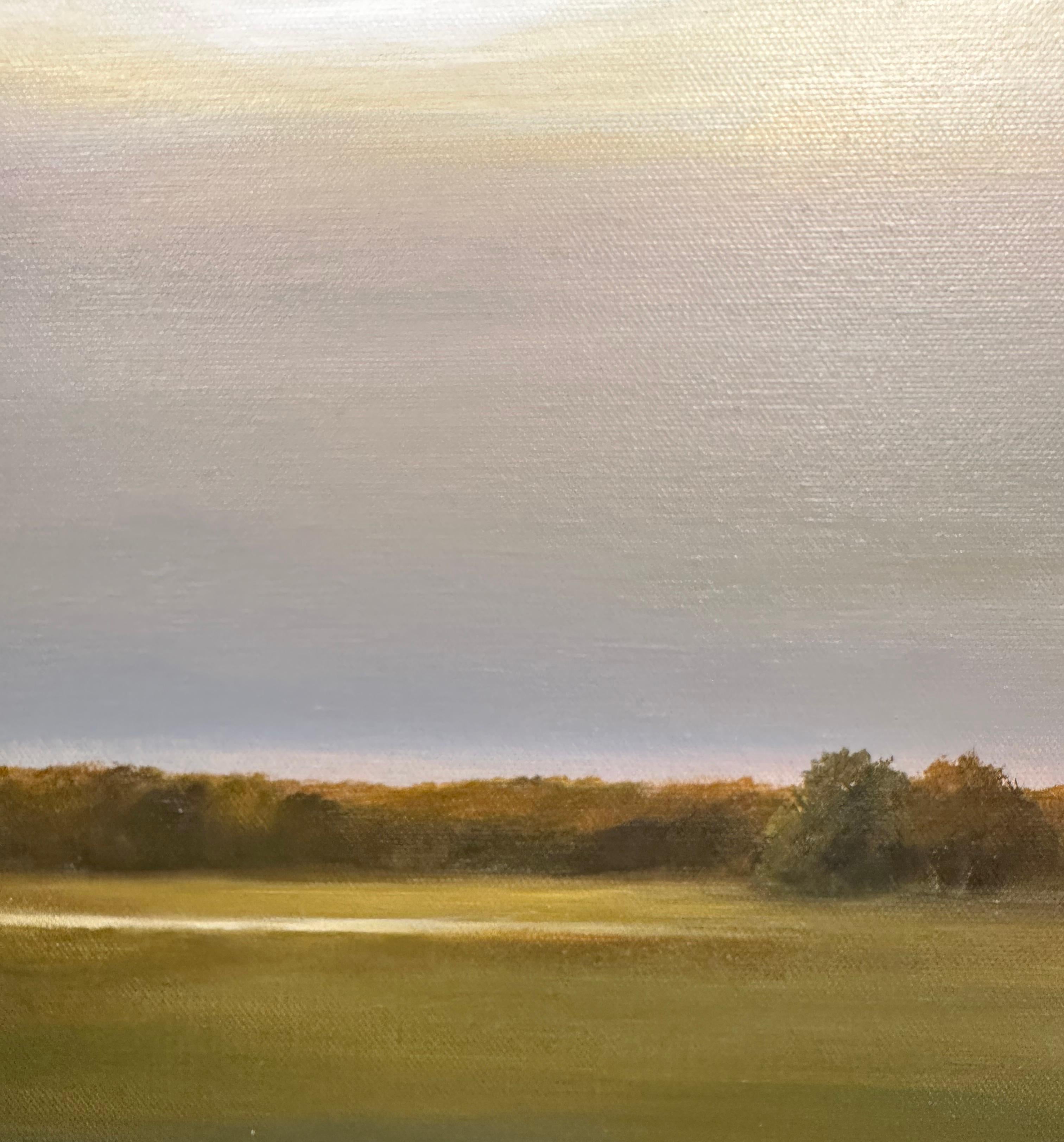 La luce del sole a est di Bloomington - Pittura a olio originale - Landscape Painting Marrone di Ahzad Bogosian