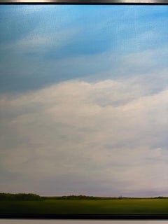 Clouds North of Bloomington - Vast Sky Over Landscape, Original Oil on Canvas