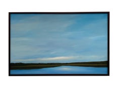 Ending Light on the Lake - Serene Landscape, Expansive Cloudy Sky with Calm Lake
