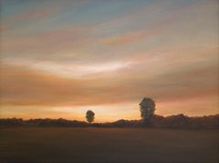 Golden Descending Light - Original Oil Painting, Dramatic Landscape, Framed