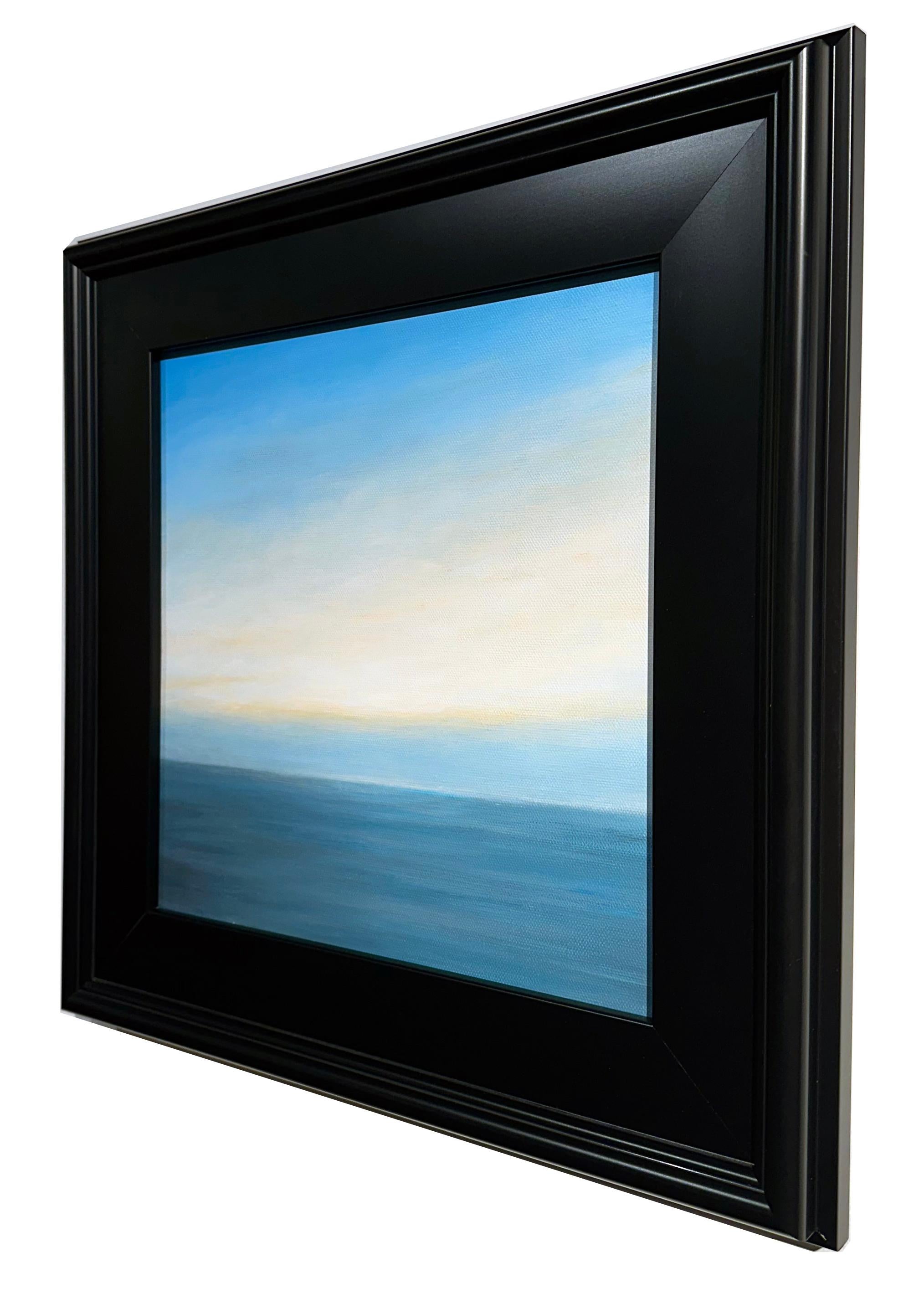 Lake Michigan #1 - Water Landscape Painting with Sunlight Coming Through Horizon For Sale 3