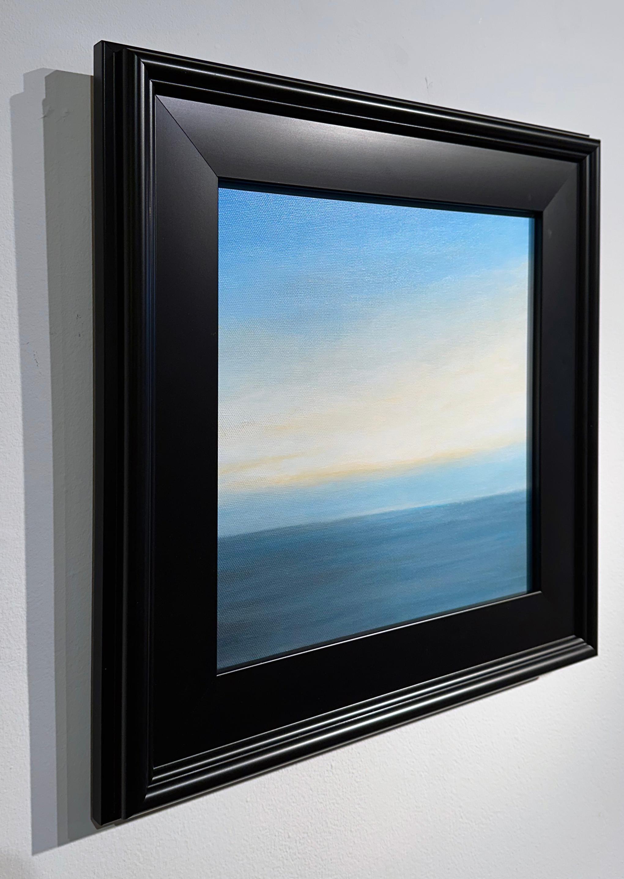 Lake Michigan #1 - Water Landscape Painting with Sunlight Coming Through Horizon For Sale 4
