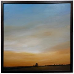 Looking West Above the Valley - Paysage original avec ciel étendu, encadré