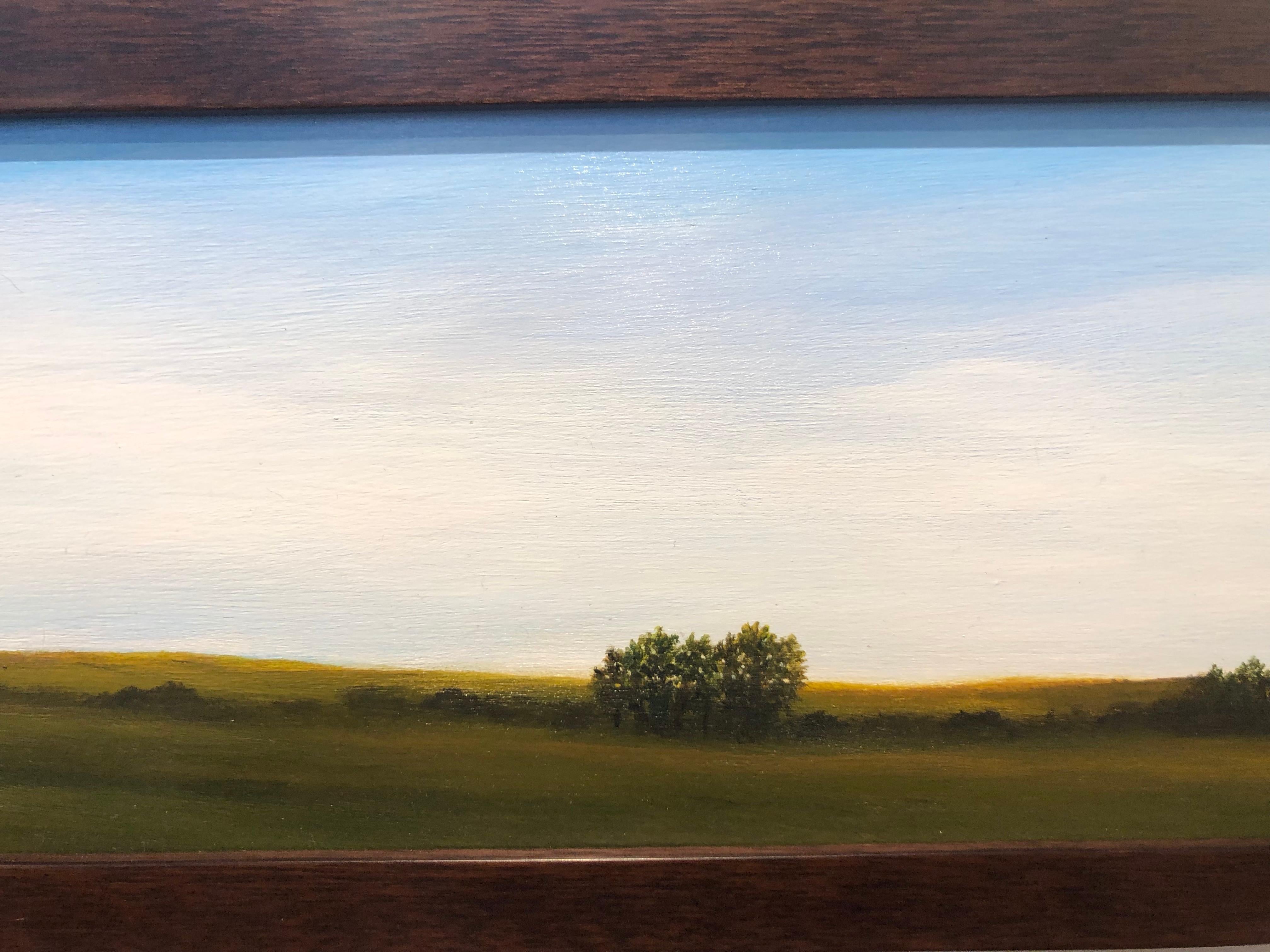 Mid Morning Looking North - Long Thin Landscape Painting Unusually Shaped 3