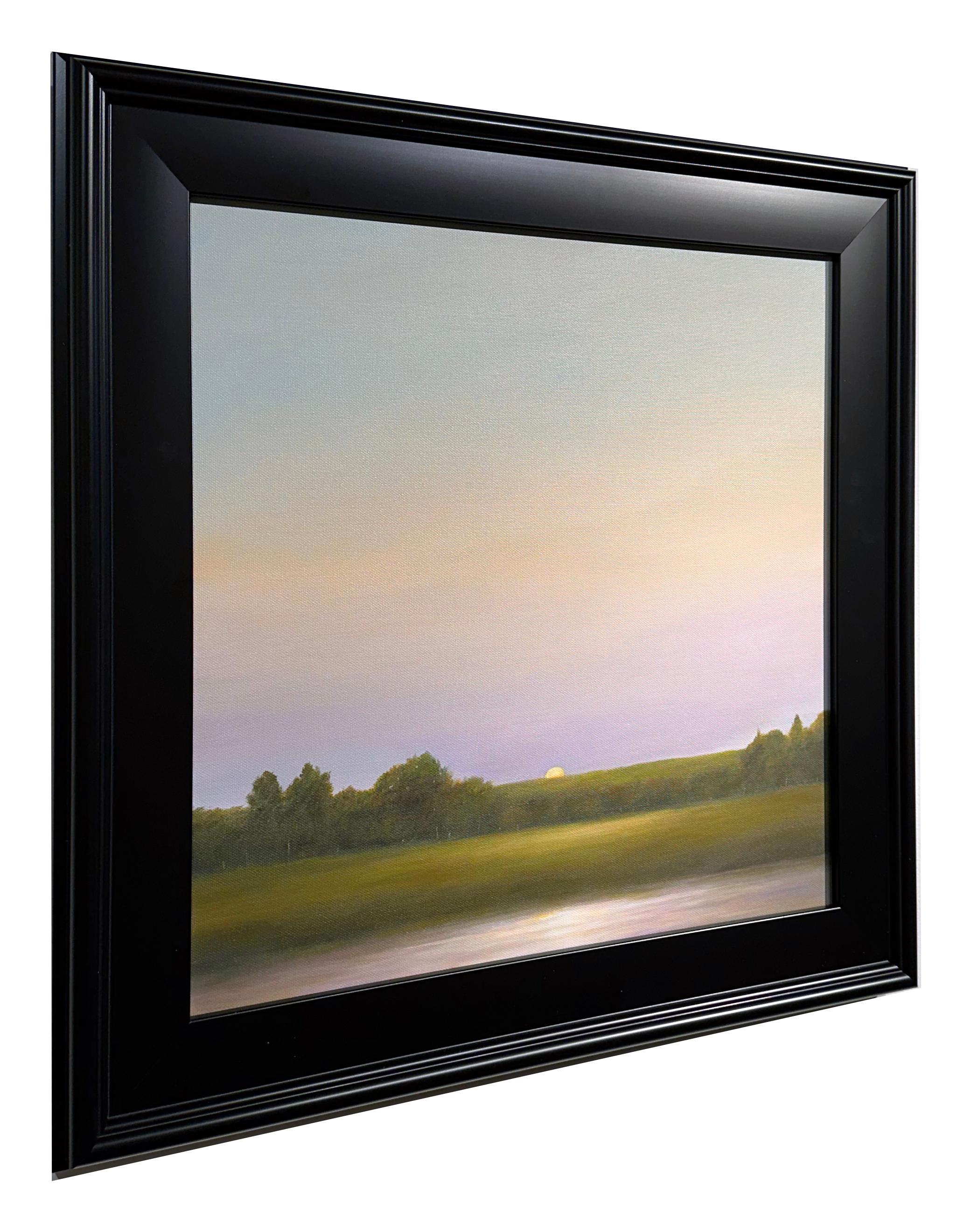 Salida de la luna - Pintura original de paisaje - Landscape Painting Negro de Ahzad Bogosian