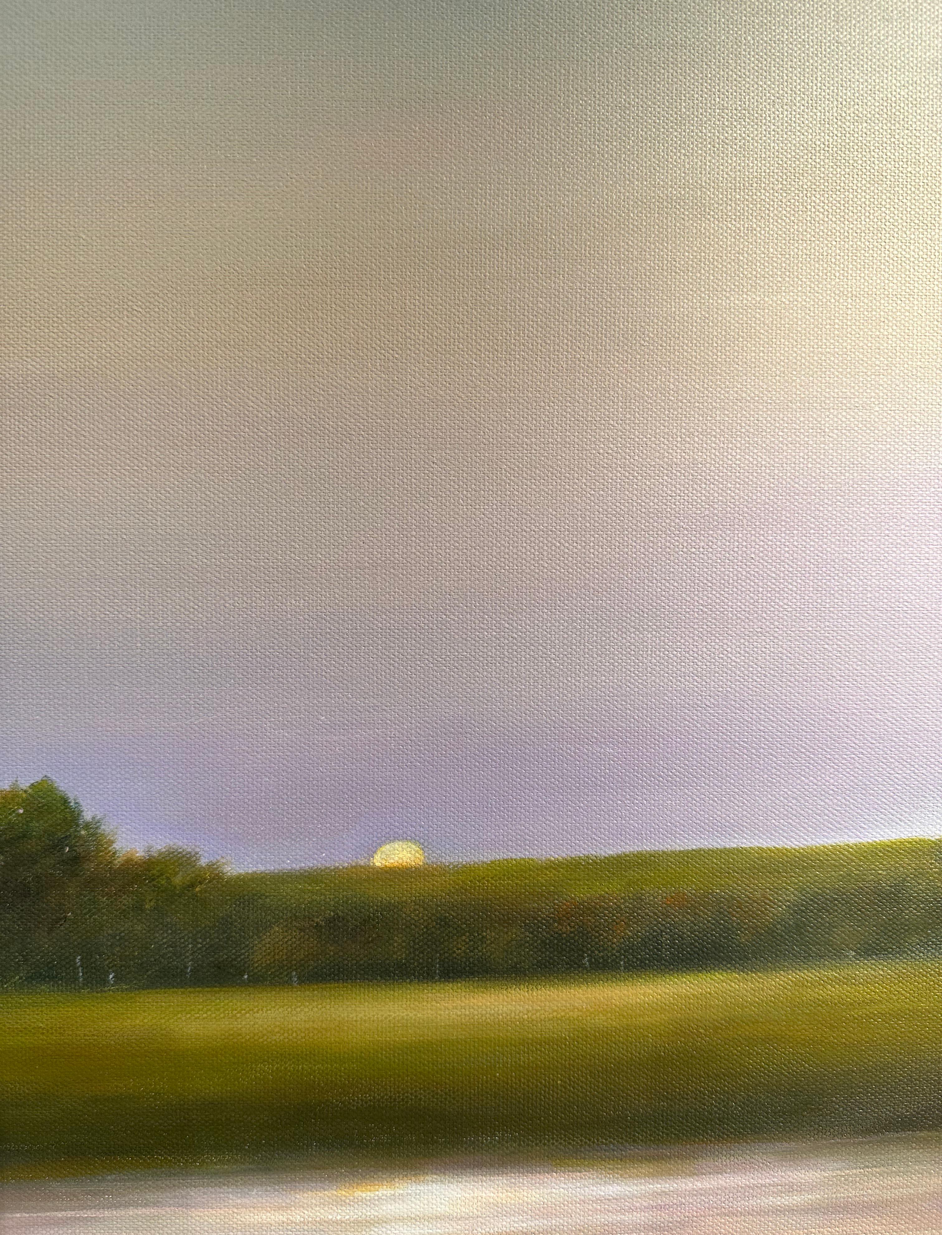 Salida de la luna - Pintura original de paisaje en venta 2