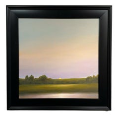 Lever de lune - Peinture originale de paysage
