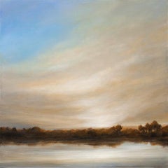 "Morgen am Fluss", Contemporary, Landschaft, Wasserlandschaft, Acrylmalerei