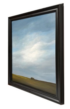 October Field, South of Peoria - Cloudy Skies, Original oil painting