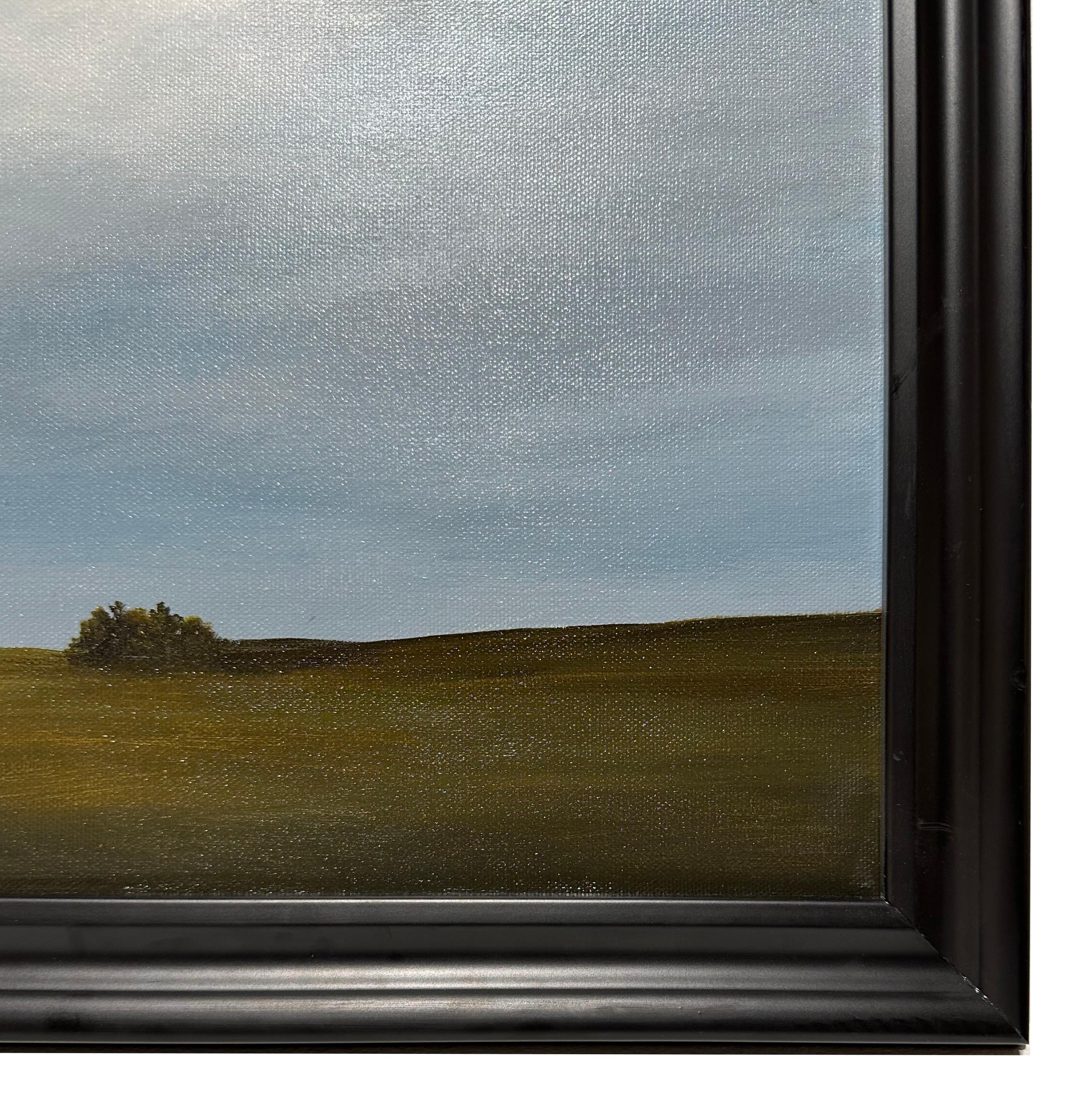 Campo di ottobre, a sud di Peoria - Cielo nuvoloso, pittura ad olio originale in vendita 1