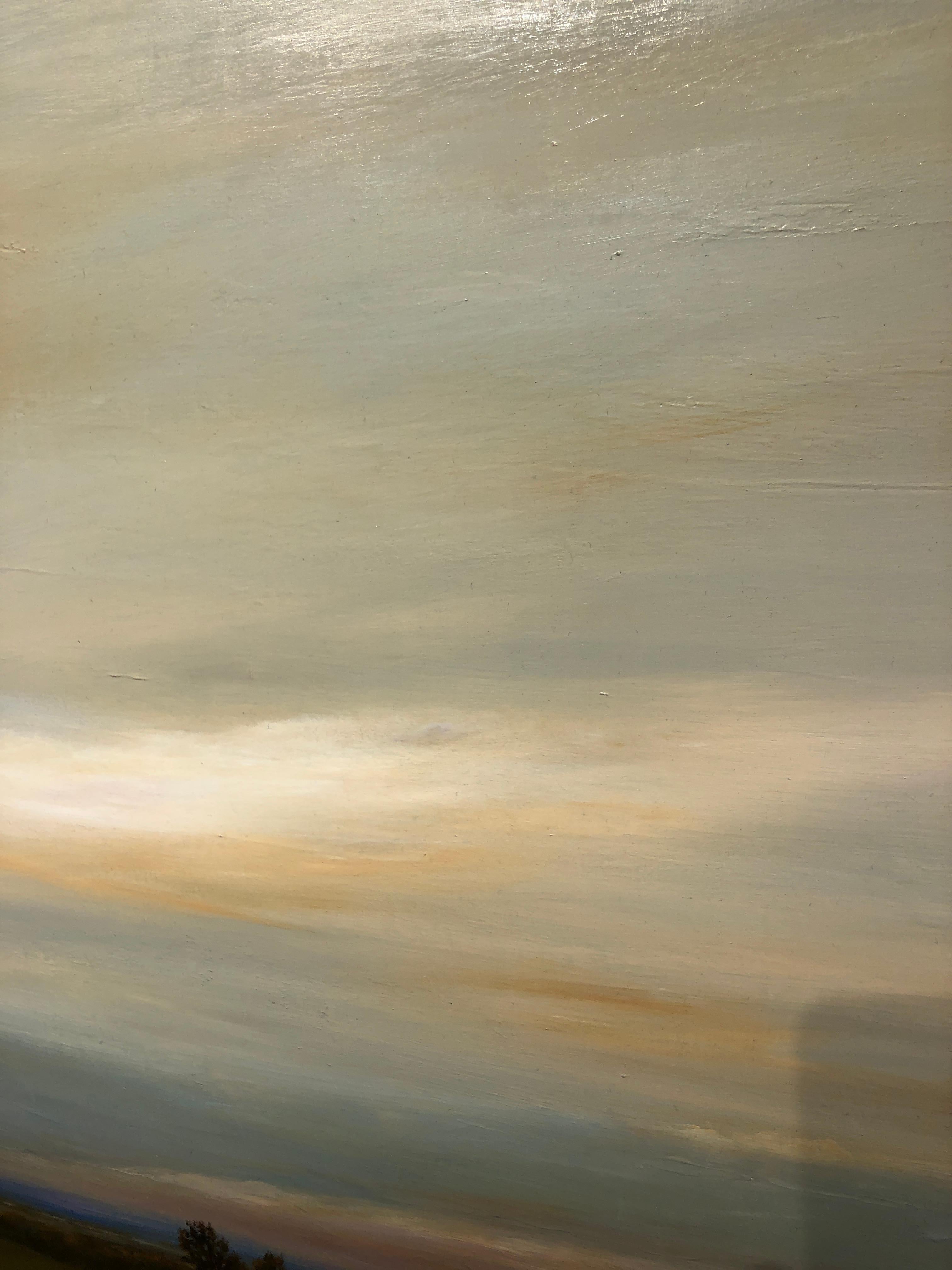 Out Towards the River - Original Painting of Expansive Sky and Subtle Landscape For Sale 5